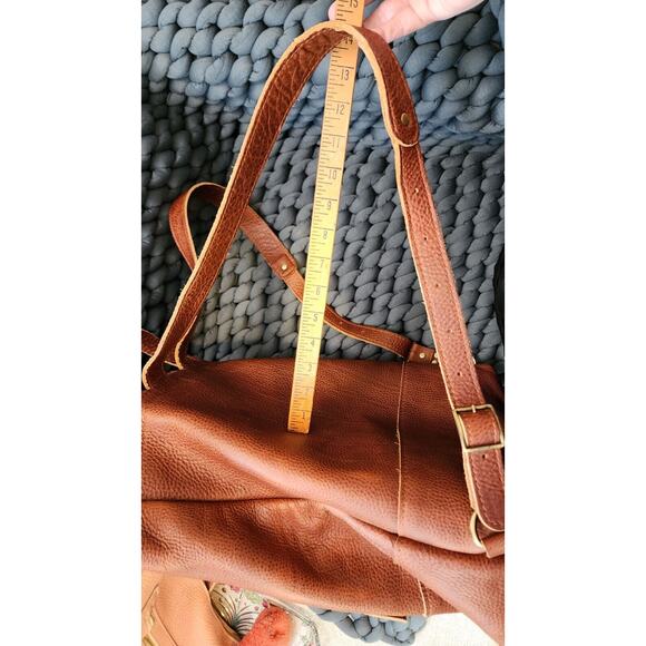 Portland Leather Goods Roll Top Backpack Sedona / Nutmeg Brown Pebbled Leather - Picture 5 of 15